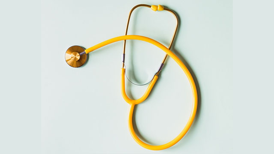 Yellow medical stethoscope