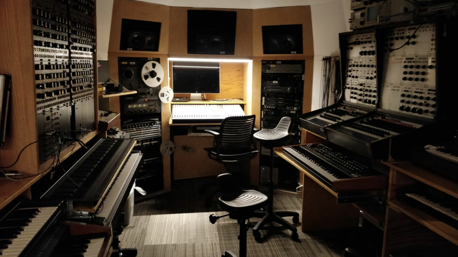 Recording equipment in Studio B.