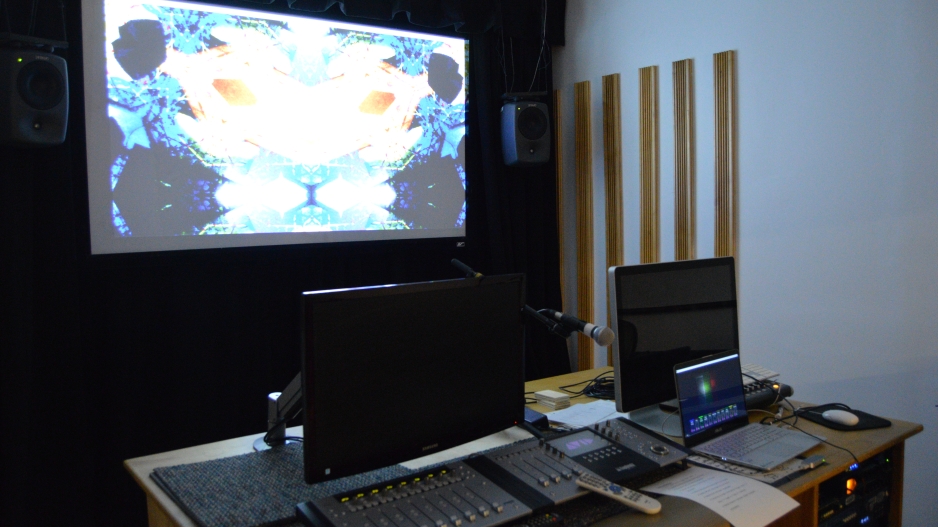 Recording equipment in Studio C.