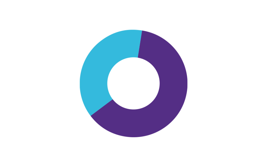 pie chart illustrating number of students that had a full-time job before enrolling in Developmental Psychology.
