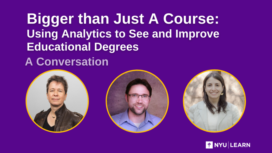 Bigger than Just A Course: Using Analytics to See and Improve Educational Degrees: A Conversation