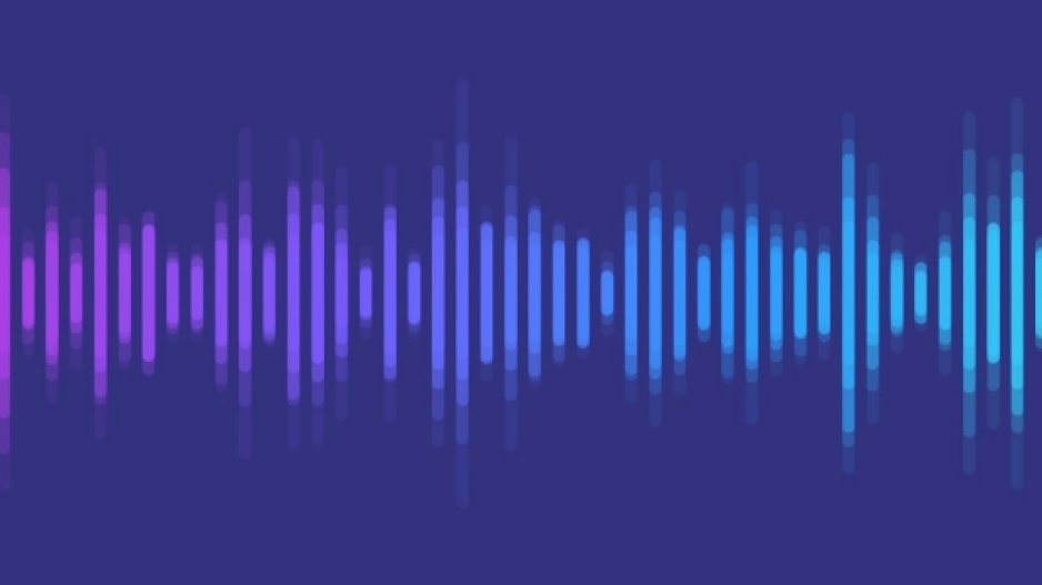 sound waves in blue and purple