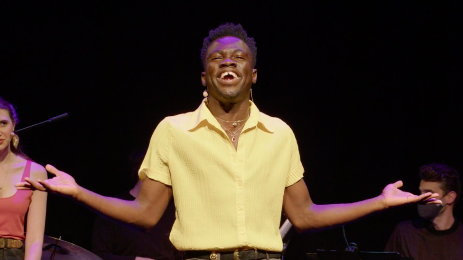 A student performing at the Steinhardt Vocal Performance Showcase in 2022