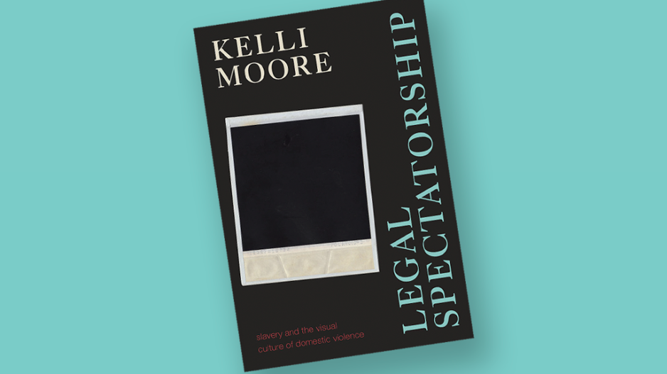 Book cover for Legal Spectatorship shown with a teal blue background
