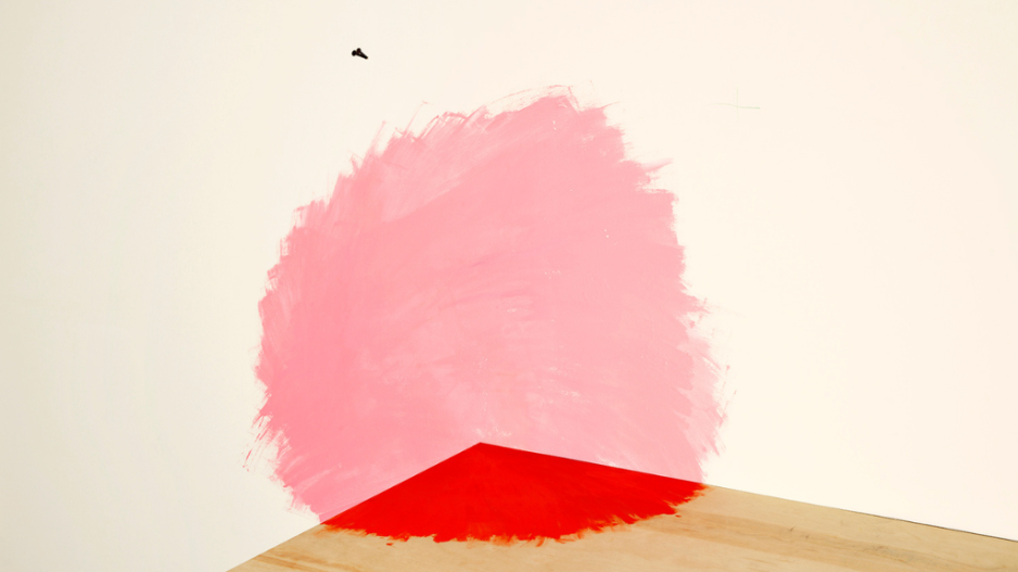 Untitled by Hugo Yu - A pink circle appears on a whiteish background.