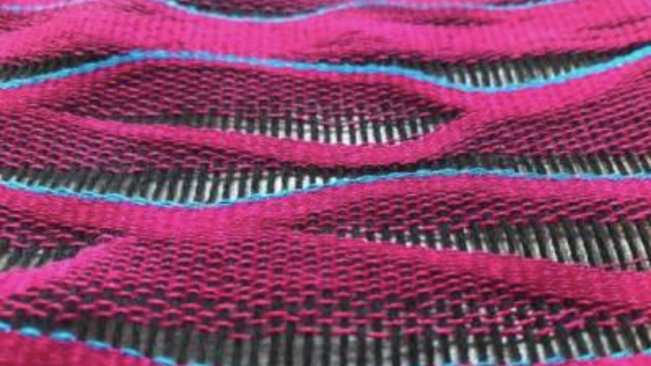 Hot pink weave design resembling waves