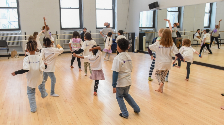 Children dance in class