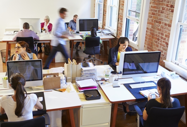 employees in office space