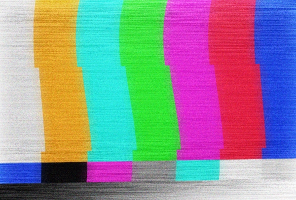 Color bars glitch on a TV