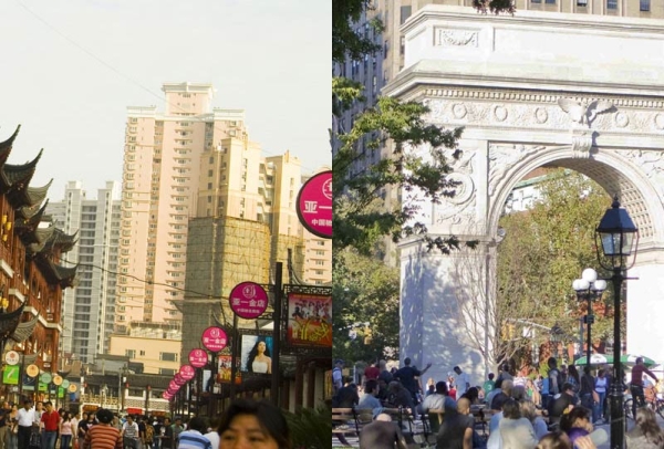 Shanghai and Washington Square park