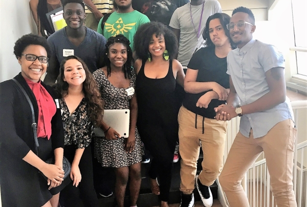 A group photo of students from Fannie Lou Hamer High School
