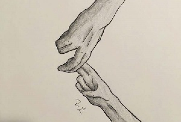 Illustration of Hands Touching
