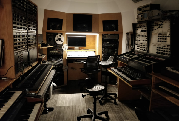 Recording equipment in Studio B.