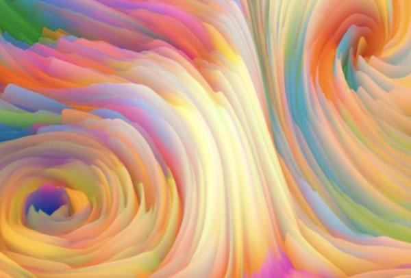 Modern rainbow colored swirl