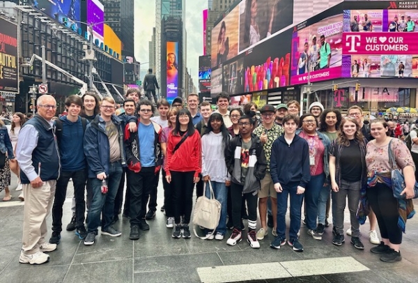 NYU Percussion summer workshop in Time Square