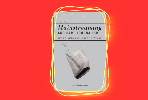 cover of the book Mainstreaming and Game Journalism against a bright red background