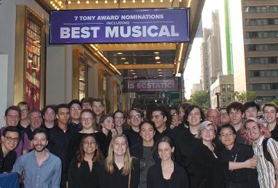 Summer Percussion students on Broadway