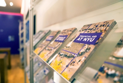 Brochures displayed at the Welcome Center