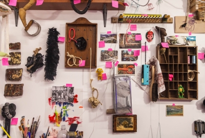 Photo of tools in studio space. 