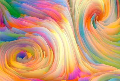 Swirled painting of multi colors