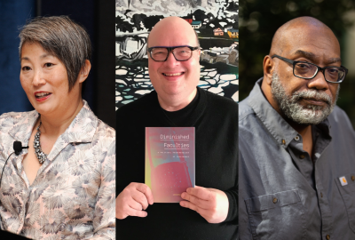 a collage of headshots featuring 3 of the recent visiting scholars