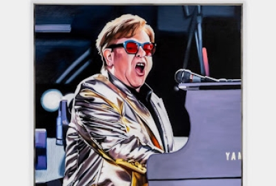 A painting of Elton John by Sam McKinness