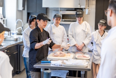 NYU Food Lab student group with instructor