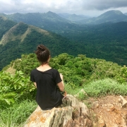Ashley Bertolini looking out at the mountains in Ghana