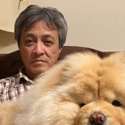 NYU Professor Raul Lejano and his dog.