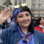 Aubrey Mann standing in front of the British Museum during PAA’s London Study Abroad course