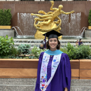 Portrait of Marielle in cap and gown