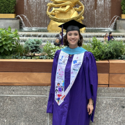 Portrait of Marielle in cap and gown