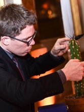 Photo of Sean Statser playing a cactus