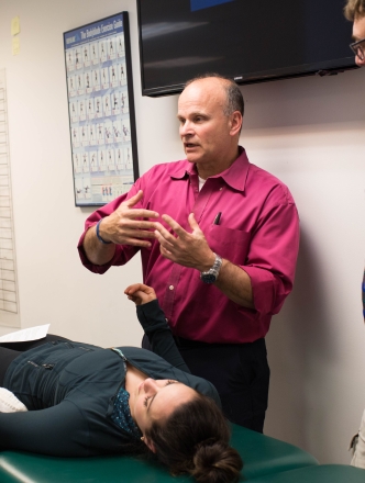 Faculty in a physical therapy class