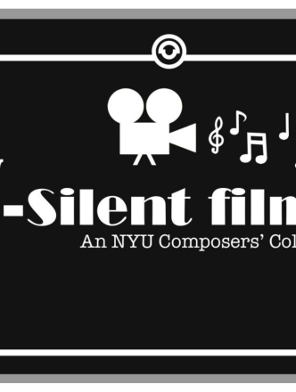 Black box with with NYU Steinhardt Composers' Collective Un-Silent Film written on it 