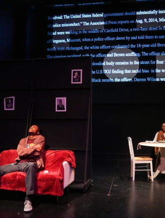 NYU students acting in Spring play Rest in Peace