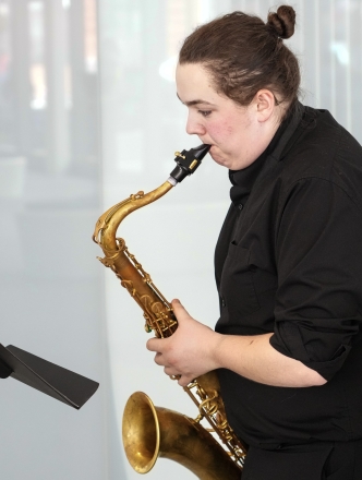 NYU saxophone player
