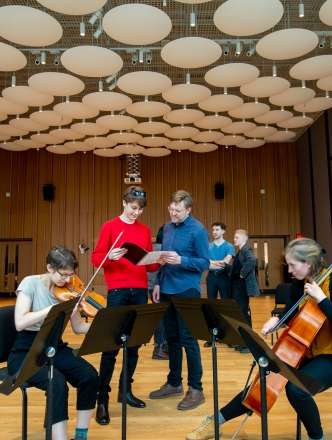 Summer Strings Practicing in Paulson Center