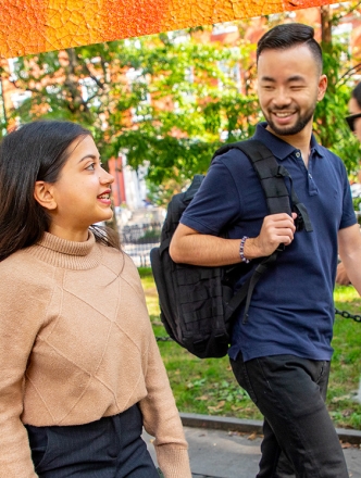 collage of students walking in washington square park and nyc images