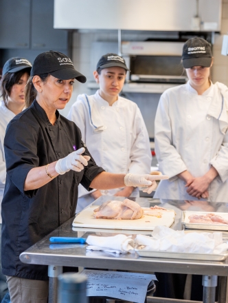 NYU Food Lab student group with instructor