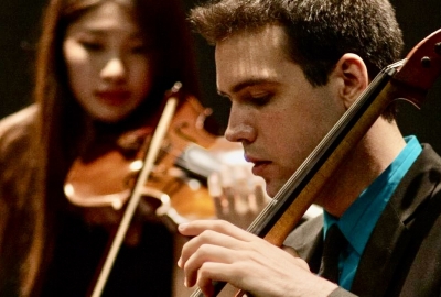 NYU Students on violin